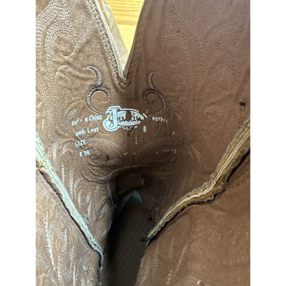 Justin Brown L2561 McKayla Leather Western Cowboy Cowgirl Boots Women Size 8.5 B - Picture 8 of 9